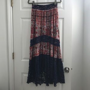 Urban outfitters Floral and lace maxi skirt